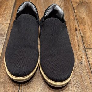 Me Too Black Loafers with Tan Sole